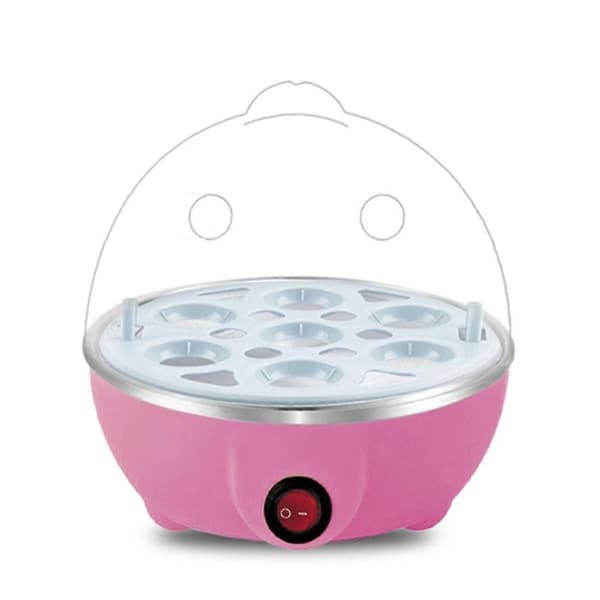 Rask Eggkoker: Elektrisk eggkoker med kapasitet for 7 egg, kompatibel med hardkokte egg, posjerte egg, eggerøre, rosa EU-plugg pink