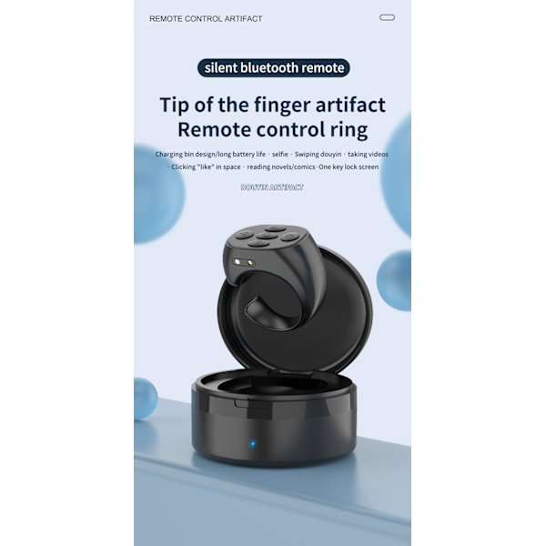 TikTok Scrolling Ring Remote Control, Wireless Bluetooth Scrolling Ring, Camera Shutter Remote Control for Phone iOS, Android