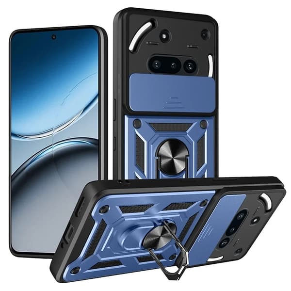 Mobildeksel til Nothing Phone (3a) Slide Kamera Kickstand - Blå Blå 50