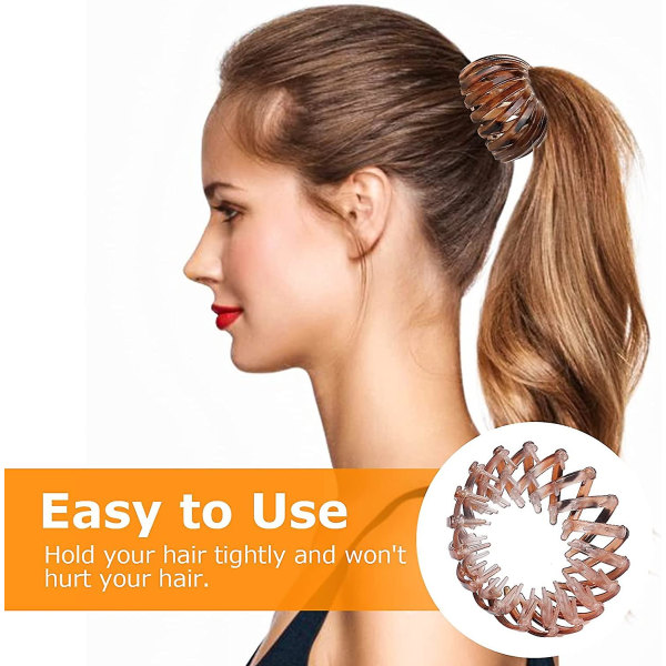 3 st Hårband Fågelbo Form Automatisk hårklämma Hästsvanshållare Spännen Infällbara hårspännen för kvinnor tjejer