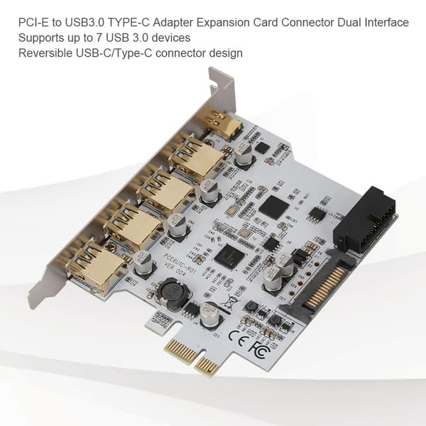 PCI-E–USB 3.0 4-porttinen Type-C-sovitinlaajennuskortti