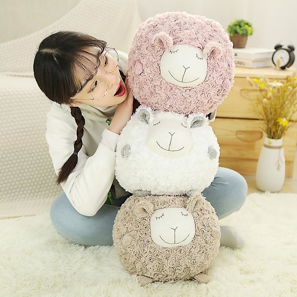 Alla hjärtans dag present Korea söt lamm boll kudde Ins hög kvalitet docka plysch leksak kreativ nordisk stil super mjuk present till barn pink round lamb