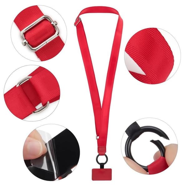 1 Justerbar nylon telefonrem, universal patch, til smartphone, daglig brug.