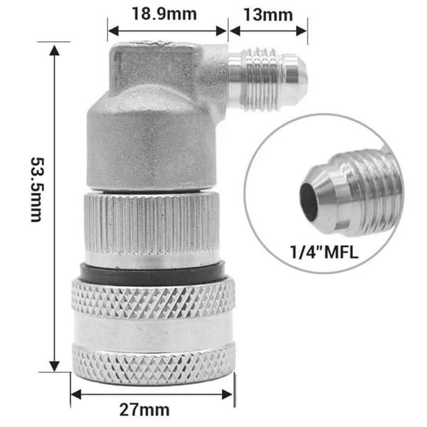 Kuglekoblinger i rustfrit stål til tromler, til luft og væske, 1/4\" modhageende og 1/4\" MFL-stik