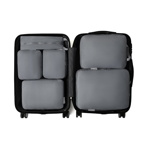 Resekompressionsväska Bagage Resväska Förvaringsväska Platsbesparande Kläder Handduk Skor Organizer Väska Vattentät Vikbar Väska Grey- 6 pcs set