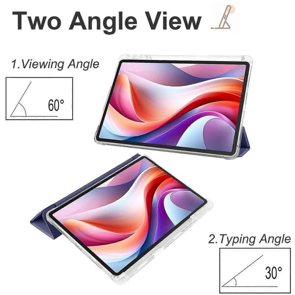 3-fold Læder Etui Til Lenovo Tab M11 / Xiaoxin Pad 11 2024 Dark blue
