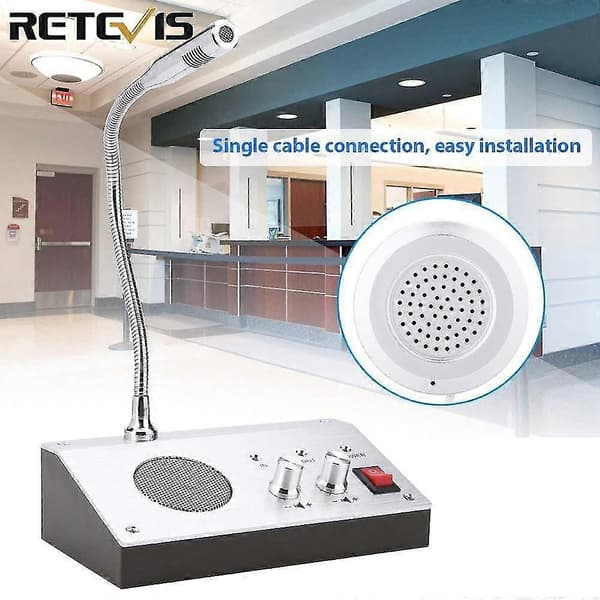 Retevis RT-9908 Tovejs Vinduesintercomsystem Bankdisk Interphone Nul-berøring Til Erhvervsbutik