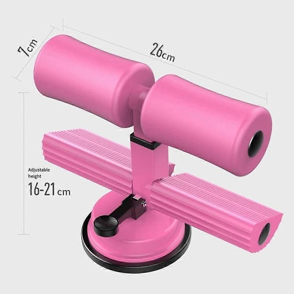 Sit-Up Assistant Magrullemaskin Sugtyp Magträningsutrustning för Hem Dubbelstångs Magrullare C Pink