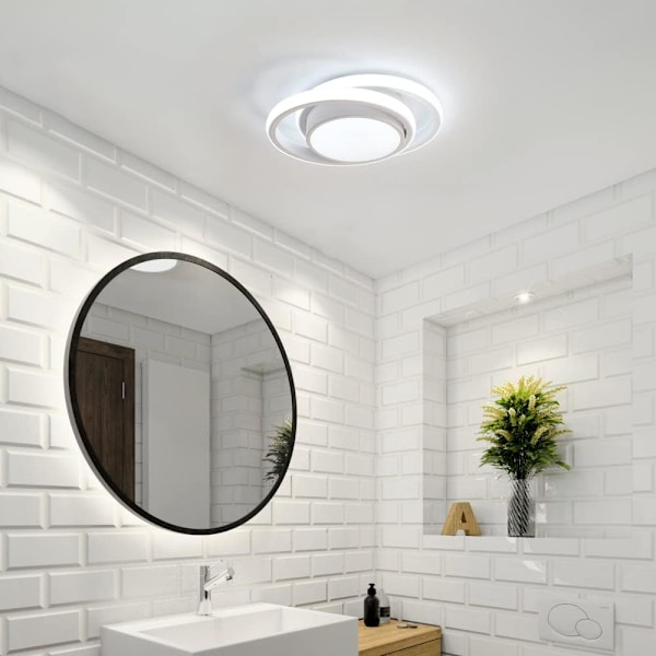 2 STK Dobbel rund hvit LED taklampe i aluminium 32W 27*22*6CM hvitt lys 220V 6500K 1PCS