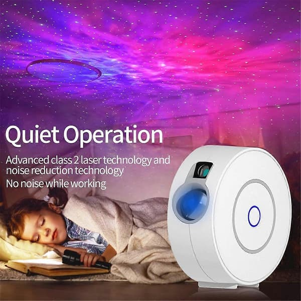 Smart Galaxy Projector LED Stjernenattlys, Nebula Taklampe App- og Stemmekontroll White