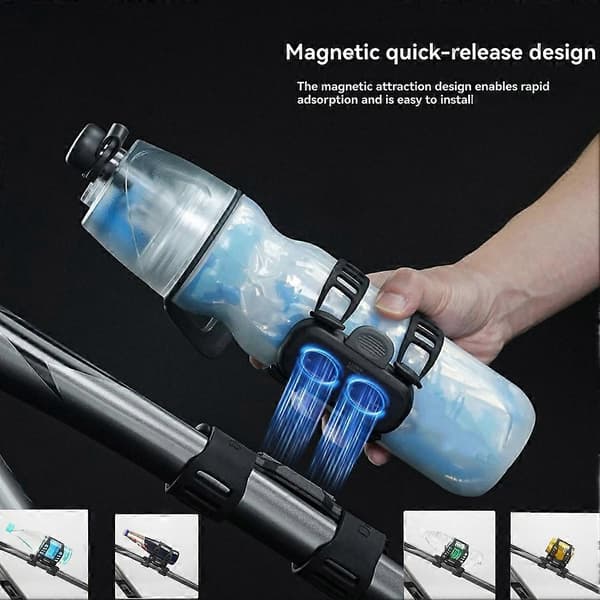 Magneter Flaske Cykel Quick-Release Vandflaske Monteringssæt til Flaskeholder Magnetisk Montering B Black