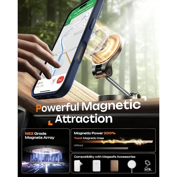 Magnetic Case for iPhone 17 6.3-inch, Compatible with MagSafe (Dark Blue) iPhone 17