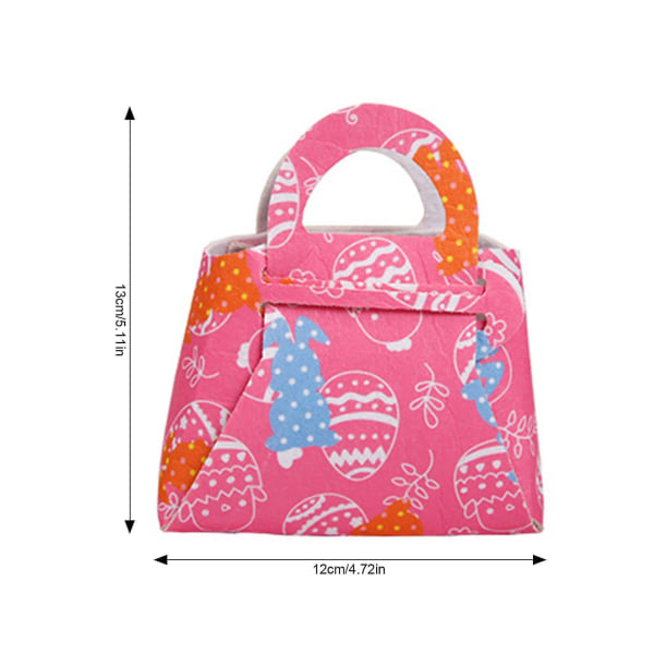 Sencu presentpåse för barn Unik kreativ hållbar flerfärgad filtduk Multifunktionell 12 X 13 cm påskhandväska