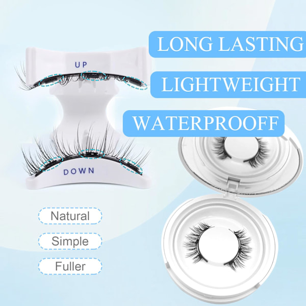 Elara Craft Magnetiske Øjenvipper med Applikator, Genanvendelige Magnetiske Øjenvipper Naturligt Look, Let at Påføre og Fjerne Bløde Vipper Sæt Intet Lim Nødvendigt (Naturlig Natural+Simple+Fuller