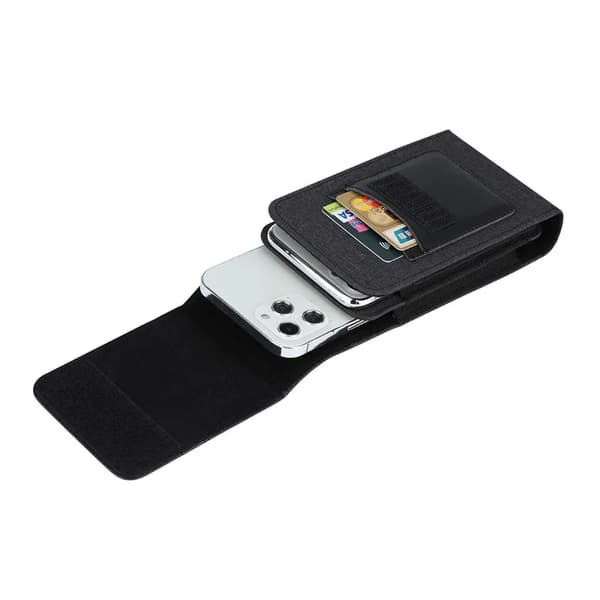 Nylon midjeveske med belteklips - perfekt for iPhone og Samsung!