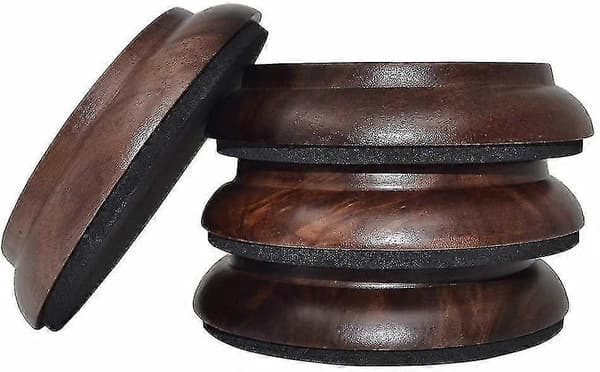4 stk. Støttebein for piano, premium hardtre pianohjulputer møbelben Black Walnut