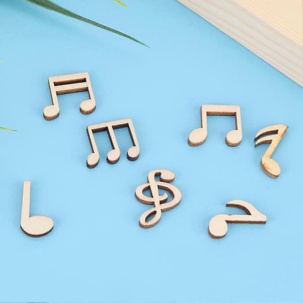 100 stk. Træ Musiknode Blandet Dekorativ 2cm Node Clip til Dekorationstilbehør (Træ Musiknode)