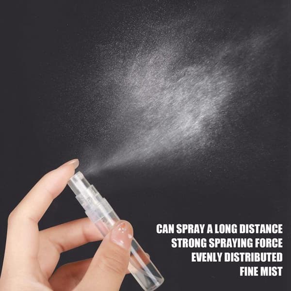120 mini 5 ml sprayflaskor, tomma klara plastsprayflaskor, påfyllningsbara parfymflaskor