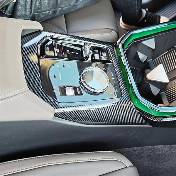 Til BMW X3 G45 2025 Karbonfiber Bil Midtkonsoll Girskiftpanel Deksel Trim Dekorasjon Tilbehør Carbon Fiber Pattern