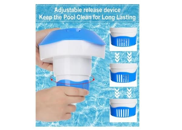8 tommer flydende pooldispenser, foldbar flydende klordispenser, flydende diffuser til swimmingpools
