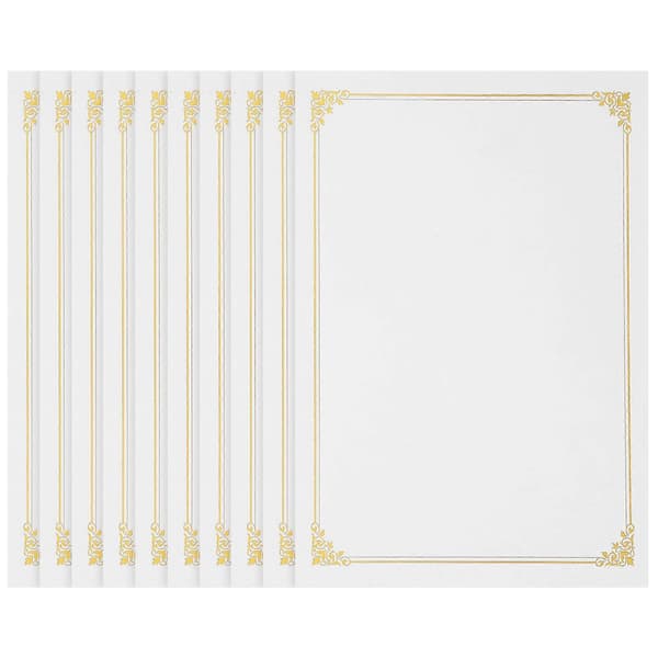 10 st Tomt Certifikatpapper A4 Certifikatpapper Diplom Certifikatpapper Utskrivbart Tomt Papper Foder Tomt Certifikatpapper Golden 29.70X21.00X0.05CM