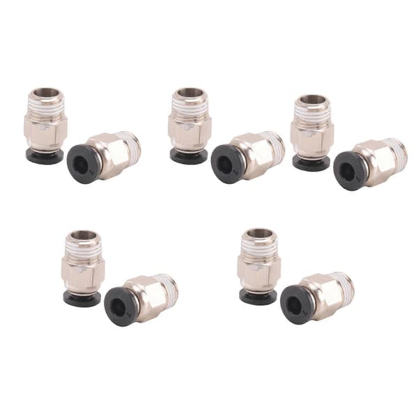 Pc4-M10 Hann Rett Pneumatisk Pefe Rør Push For -V6 Fitting Kobling Bowden Ekstruder 3D-skriver silver