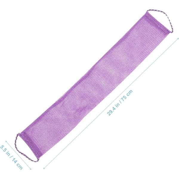 3-delt sett - Eksfolierende ryggbadehåndkle - Lilla, blå, kaffe - 14x75cm - Egnet for bading