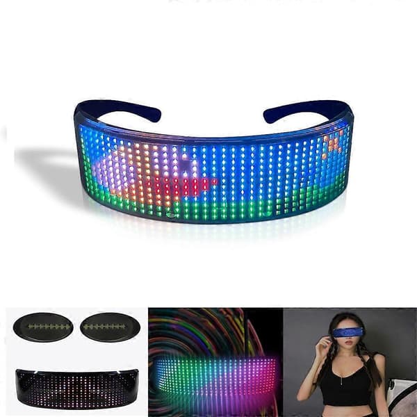App Bluetooth Kontrol Lysende Briller DIY Indhold LED Glødende Briller Feststemning Rekvisitter MultiColor