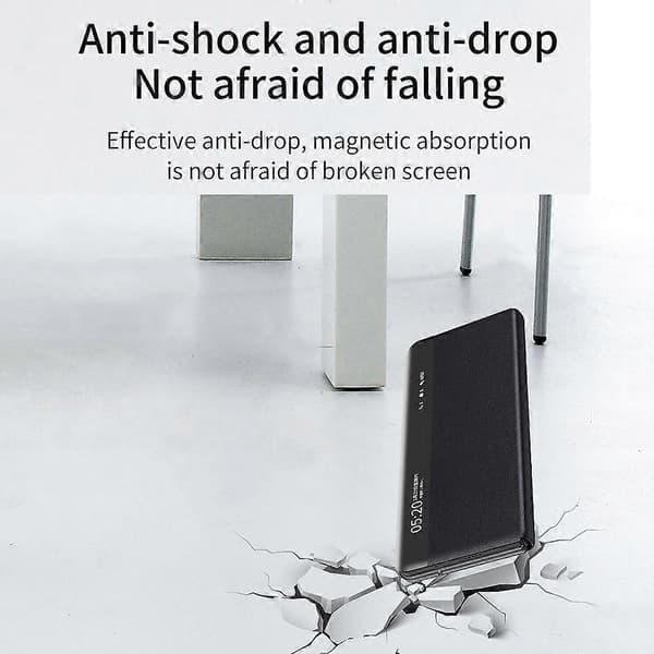 Til Honor Magic V5 5G Etui View Window PU Læder Stand Smart Telefon Cover Sort