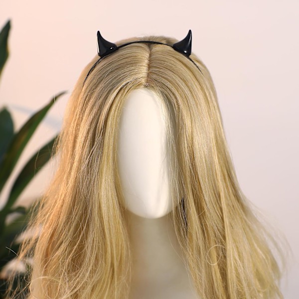 MOSTORY Demon Horns Hodebånd - Djevelhorn Hårbøyle for Cosplay Halloween Kostyme Voksen Black