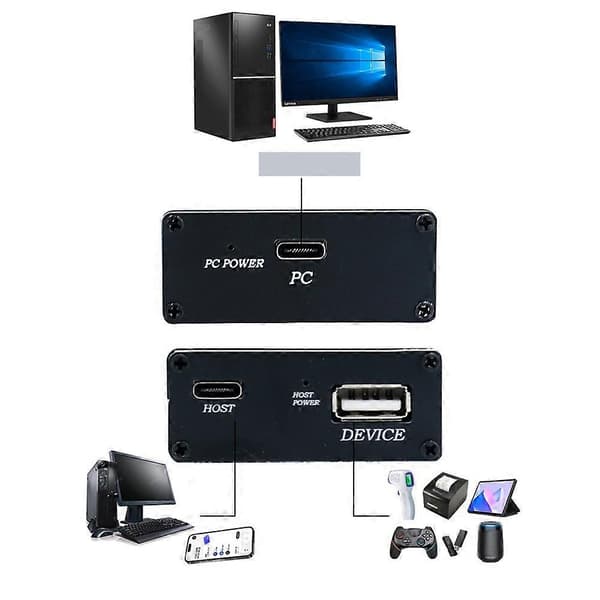 USB-protokolanalysator Open Source Bærbar HS 2.0 Logikanalysator Højhastighed Black