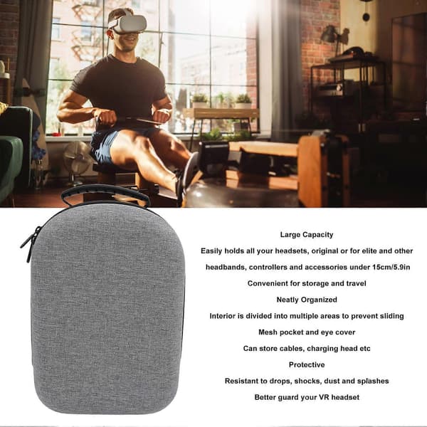 VR Carrying Case Waterproof Shockproof Portable Handheld VR Storage Bag for VR Headset Controllers