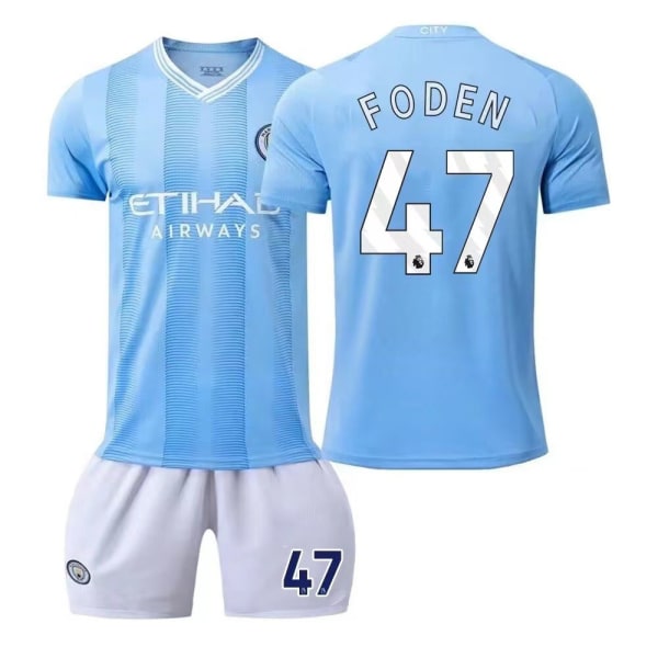 23-24 Manchester City Home Shirt Kit - Fotbollströja Kit - Utomhussport Snabbtorka skjortor Vit 47 14