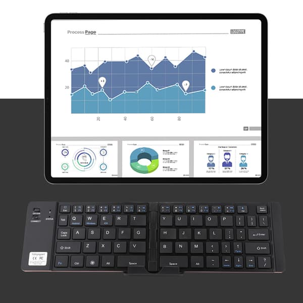 Sammenfoldeligt Mini Bærbart Trådløst Bluetooth-tastatur Universelt Til Telefon Tablet PC (Rosaguld)