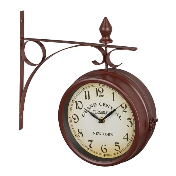 Stationsur dobbeltsidet i brun 1390