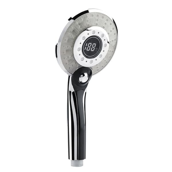 Digitalt display dusjhode med 3 spraymoduser og 3-farget temperaturkontroll.