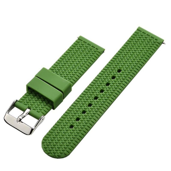24mm Creative Träningsdäck Grain Miljövänligt Silikon Klockband Grön