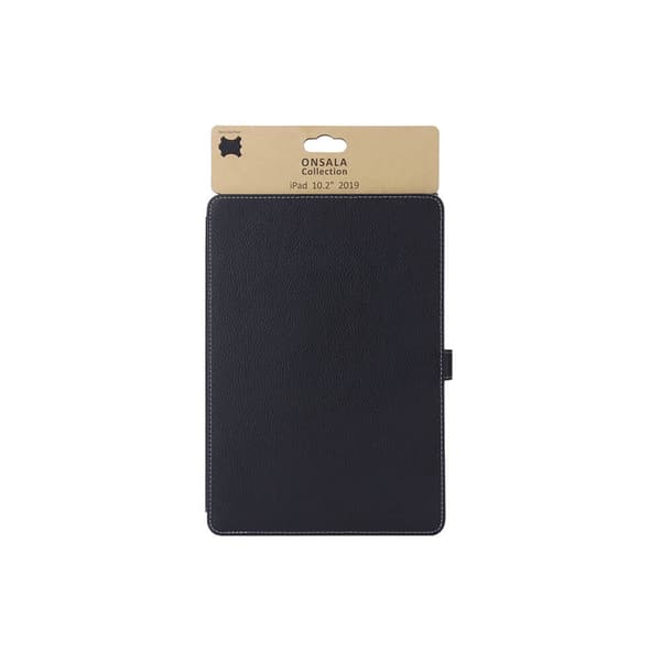 ONSALA iPad 10.2 2019/2020/2021 Etui Ægte Læder Sort 420