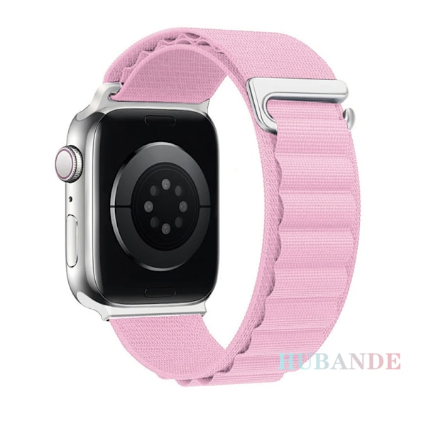 Loop-ranneke yhteensopiva  kellon rannekkeen kanssa 49mm 44mm 40mm 45mm 41mm 42mm 38mm 49 mm Nylon bralet iwatch -sarja Ultra 8 7 se 6 5 3 light pink Series S10 46mm