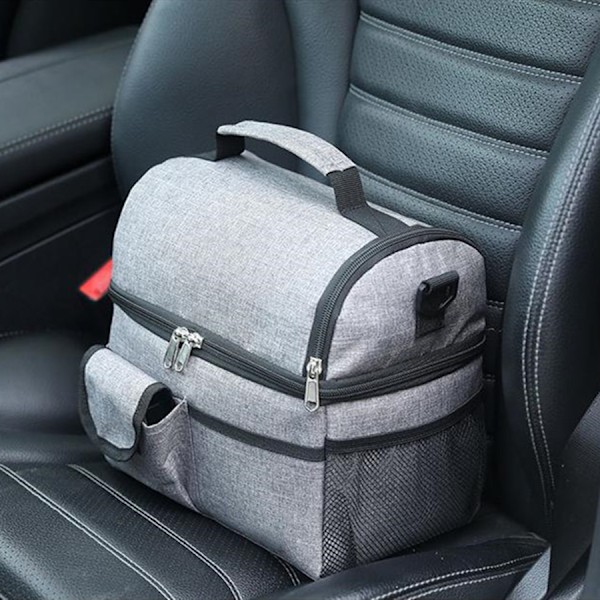 10L Portabel Termisk Matlåda Matbox Hållbar Vattentät Offi Kylväska Matlåda I Isolerad Väska Camping Oxford Middagsväska Pink