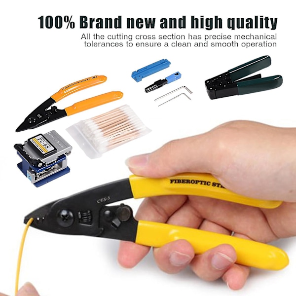 Ftth Skarvning Skarv Fiber Optisk Avisoleringsverktyg Kit Set Med Fiber Cleaver Fc-6s Hk