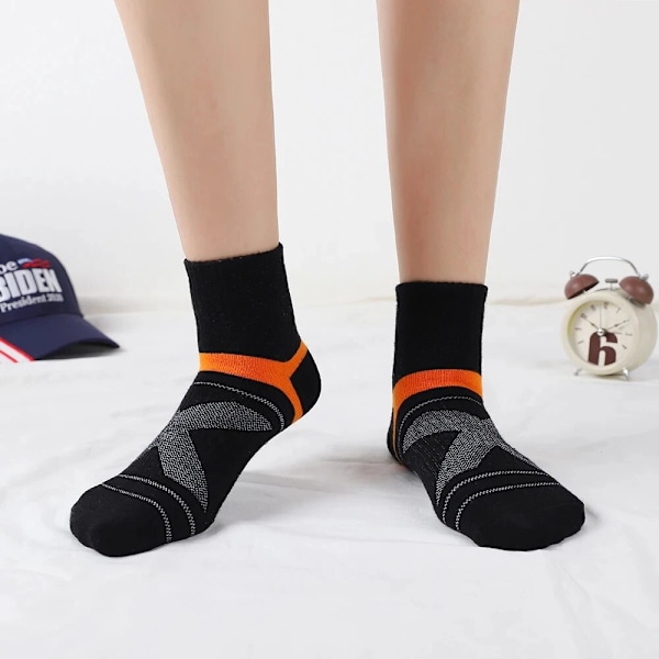 5 Par Herrestrømper Sort Sportsstrømper Casual Løb Efterår Vinter Åndbare Herrestrømper Black socks G693