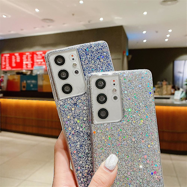 Skinnende Glitter Krystall Paljetter Telefondeksel Kompatibel Samsung Galaxy S23 Ultra/s23 Plus/s23 Mykt Silikondeksel Blue S23