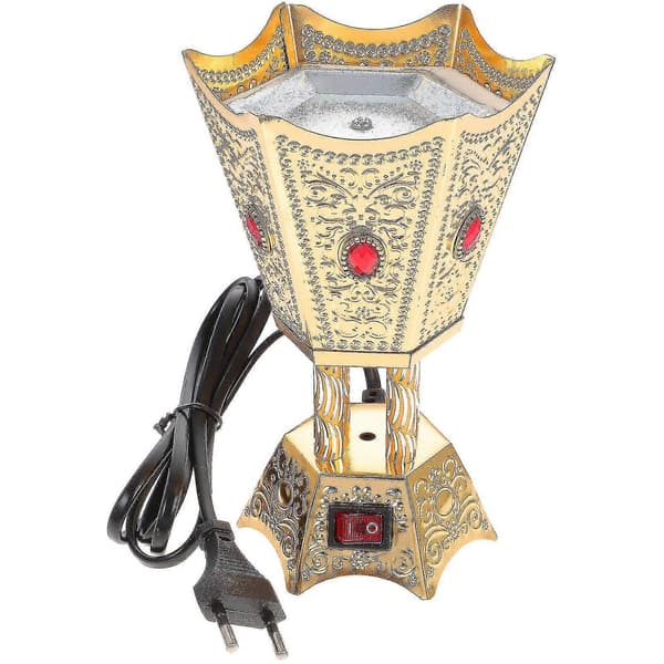 Elektrisk Røgelsebrænder Retro Ornament Røgelsebrænder Metal Håndværk (EU Stik)