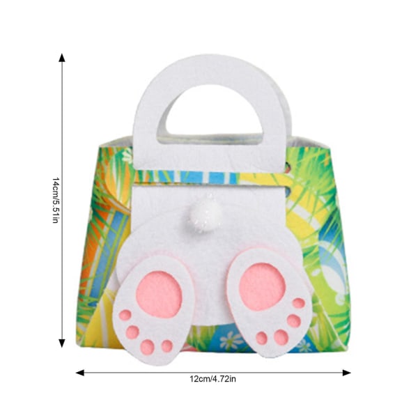 6st presentpåse Bunny Egg Filt Godispåsar Party Goodies Favors 13,5x12cm Unik Multicolor Multipurpose Easter Handbag