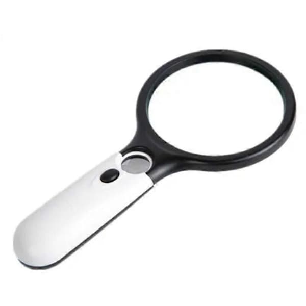 Bærbart lommemagnifier med ABS-håndtak og LED-lys. 3x til 45x forstørrelse. Ideell for lesing.