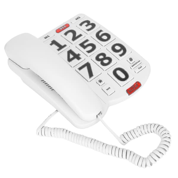 Fastnettelefon til seniorer med store knapper, fastnettelefon til hørehæmmede ældre