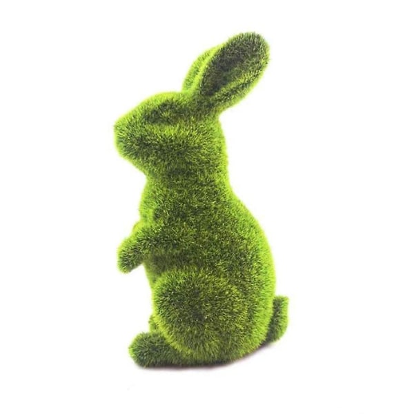 Påsk Moss Bunny Decor Spring Grön Kanin Bordsskiva Ornament Flocking Bunny D