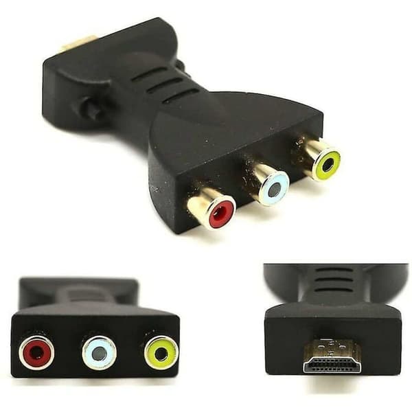 HDMI hann til 3 RCA hunn kompositt AV lyd-videoadapterkonverterer