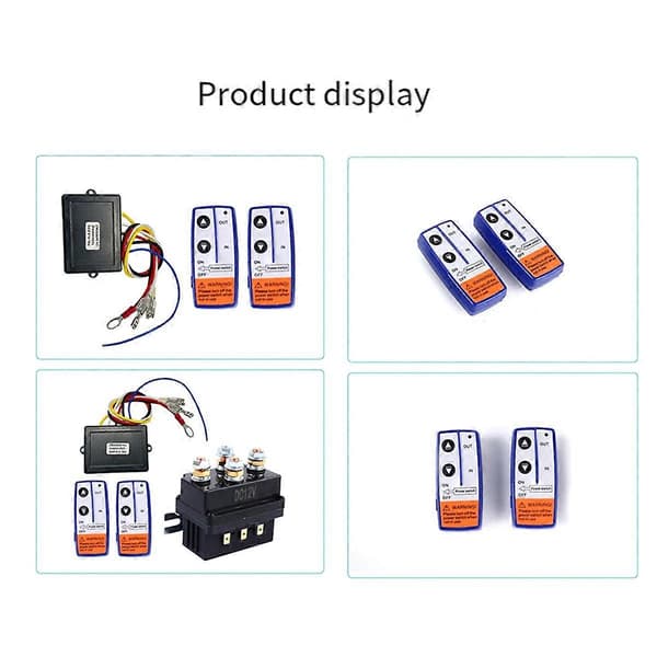 12V 500A Vinschrelä 4450 Set med 2 Fjärrkontroller + Kontroller + Relä Set